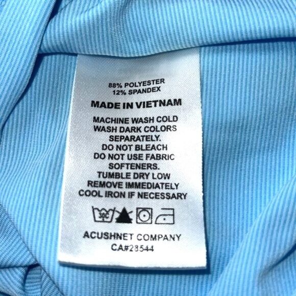 FootJoy Mens XL Golf Polo Shirt Striped Performance Stretch Gray & Blue - Picture 6 of 7